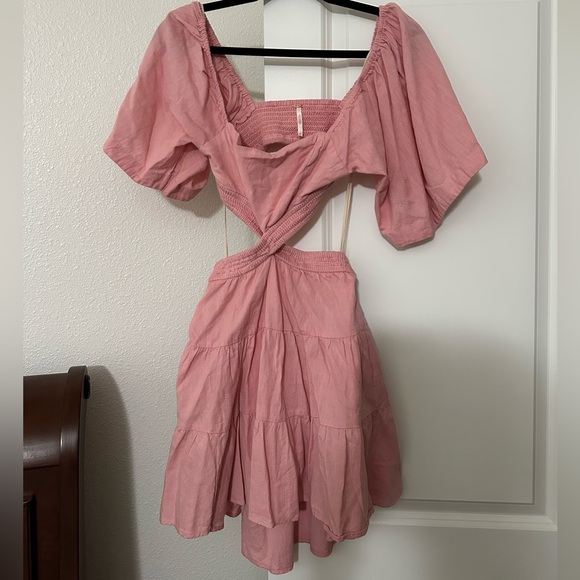 Free People Pink Cross of Sunlight Mini Dress - Picture 3 of 4